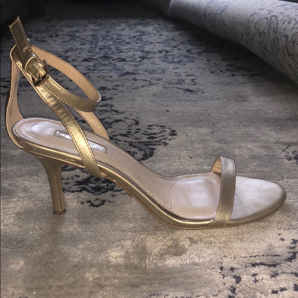•TOPSHOP• Gold Strappy Heels